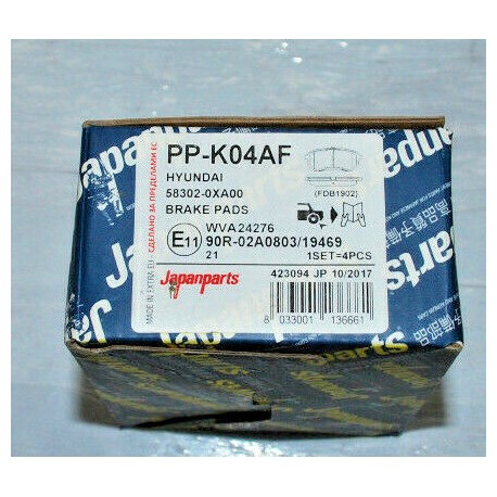 PP-K04AF JAPANPARTS KIT PASTIGLIE FRENO PER HYUNDAI i10 KIA PICANTO