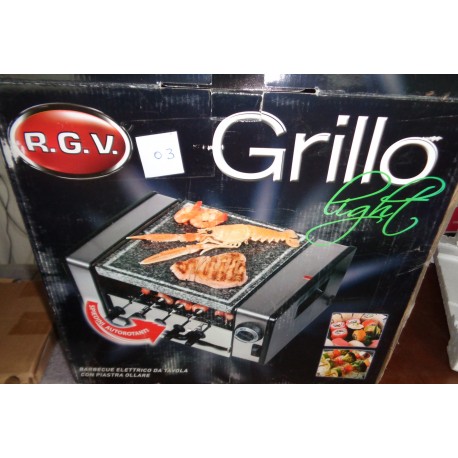 R.G.V. GRILLO LIGHT BARBECUE ELETTRICO DA TAVOLA CON PIASTRA OLLARE ART.110340