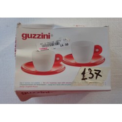 GUZZINI ART.26690088 SET 2 TAZZINE CAFFè C/PIATTINO GIALLO TRASPARENTE