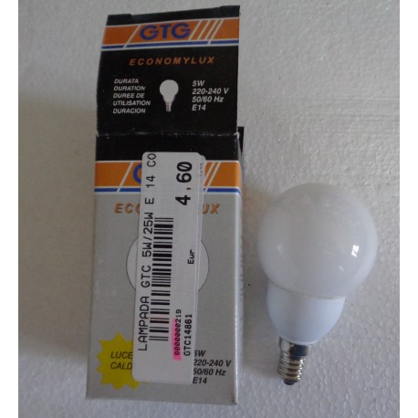 ART.14861 2PEZZI GTG ECONOMYLUX 5W 220-240V 50/60Hz E14