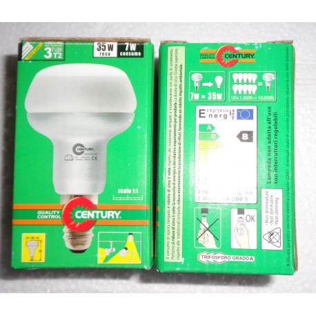 CENTURY MOD.KR50-071440 2PEZZI SPOTR50 7W E14  50 AMPERE LUCE NATURALE