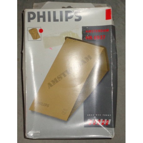 PHILIPS AMSTERDAM HR6937 6 SACCHETTI RICAMBIO ASPIRAPOLVERE SCATOLA ROVINATA