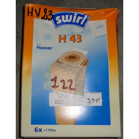 SWIRL H43 6 SACCHETTI PER ASPIRAPOLVERE HOOVER SCATOLA ROVINATA