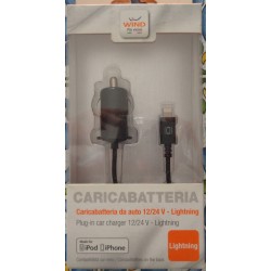 CARICABATTERIA DA AUTO 12-24 V LIGHTNING WIND PER IPHONE IPOD