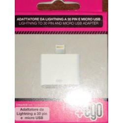 +EGO ADATTATORE DA LIGHTNING A 30 PIN E MICRO USB