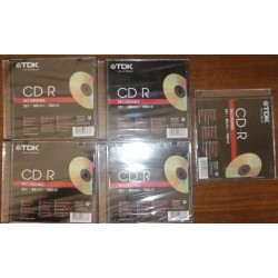 TDK CD-R RECORDABLE 52X 80min 70 MB 5 PEZZI