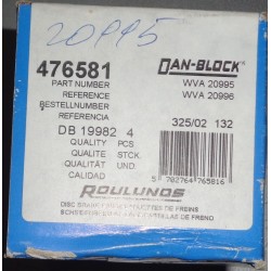 476581 DAN BLOCK Kit pastiglie freno PER BMW  Z1 S3 E30 E36 S5 E34 S7 E32 Z3 E36