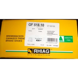 GF518.10 CT02133 RHIAG Kit ganasce freni PER FORD Fiesta Mk3-MK2