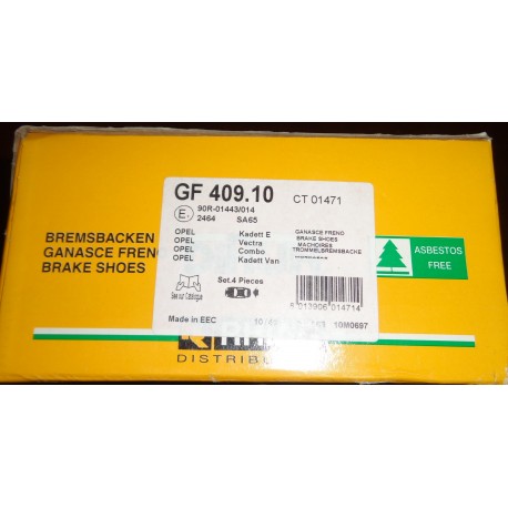 GF409.10 CT01471 RHIAG Kit ganasce freni PER BEDFORD Astra OPEL VAUXHALL