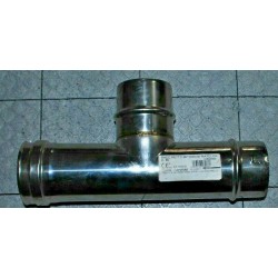 RACCORDO RETTO A 90° ACCIAIO INOX DIAMETRO 80mm PER CANNA FUMARIA FIBROTUBI