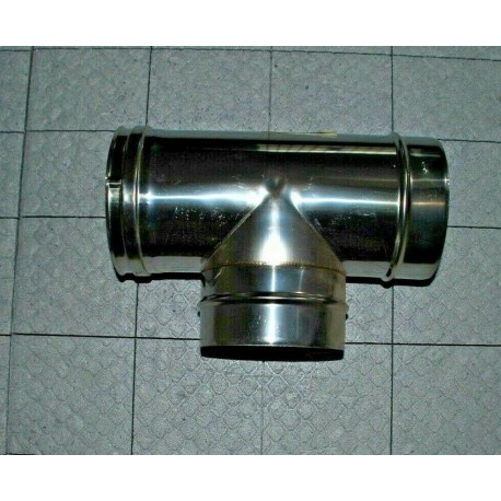 RACCORDO RETTO A 90° ACCIAIO INOX DIAMETRO 150mm PER CANNA FUMARIA FIBROTUBI