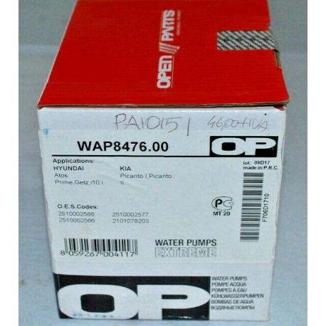 WAP8476.00 POMPA ACQUA OPEN PARTS PER HYUNDAI ATOS GETZ i10 KIA PICANTO