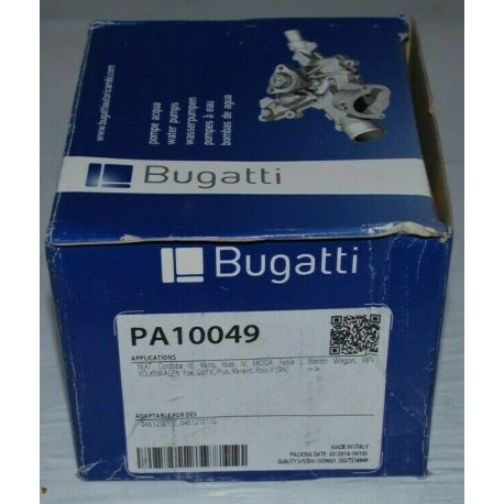 PA10049 POMPA ACQUA BUGATTI PER SEAT CORDOBA, SKODA FABIA I, VW POLO